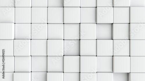 Abstract smooth white cubes as background