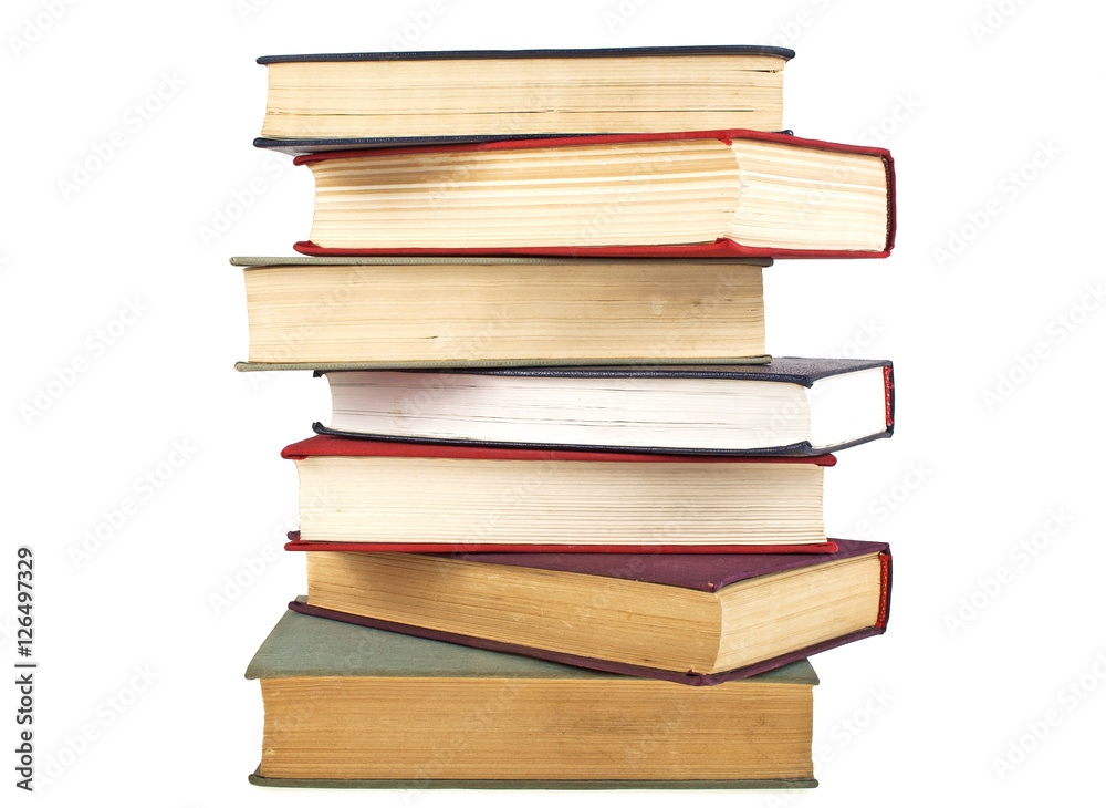 Stack of old books isolated on white background Stack of old books isolated on white background