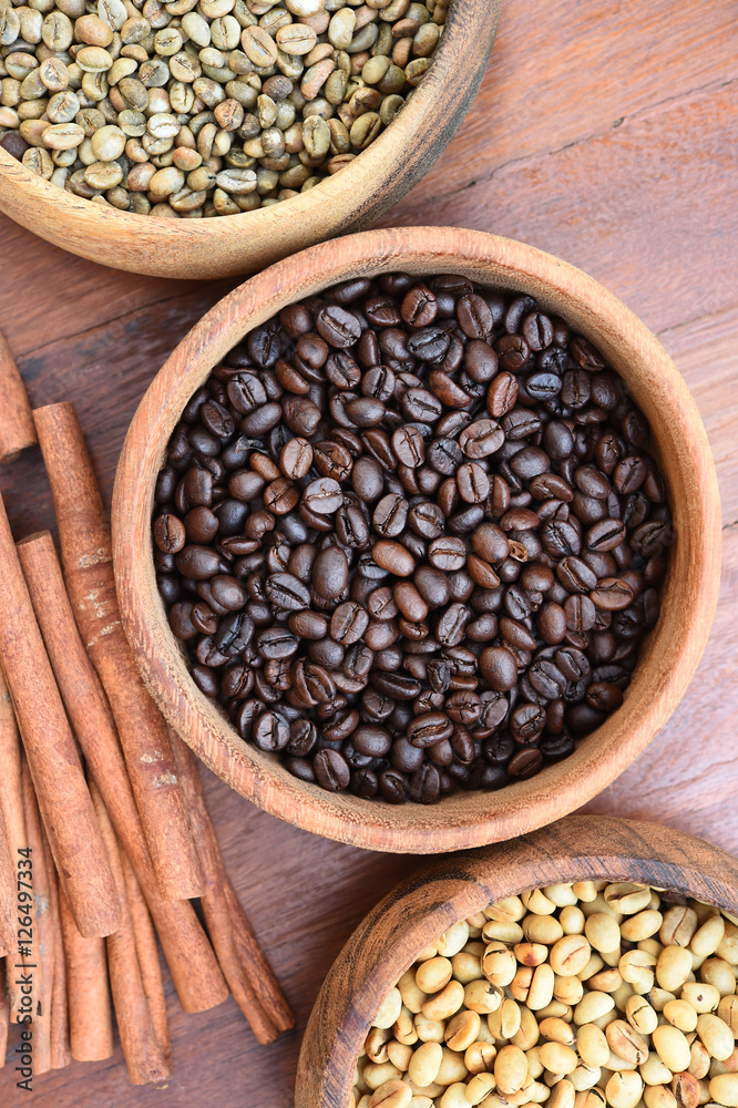 coffee beans with cinnamon sticks for background coffee beans with cinnamon sticks for background