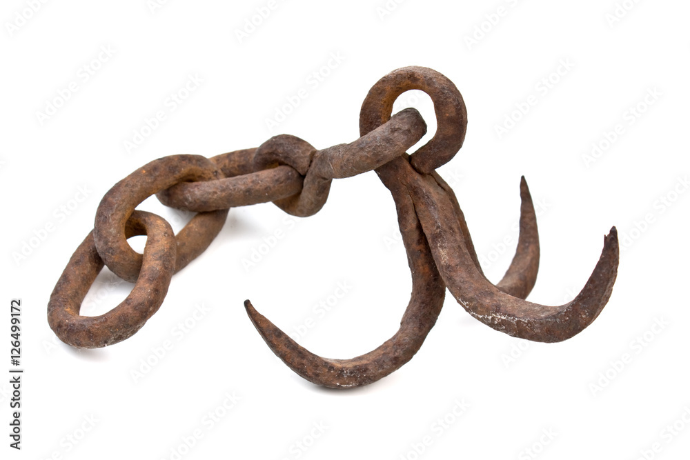 Obraz premium old anchor on a chain