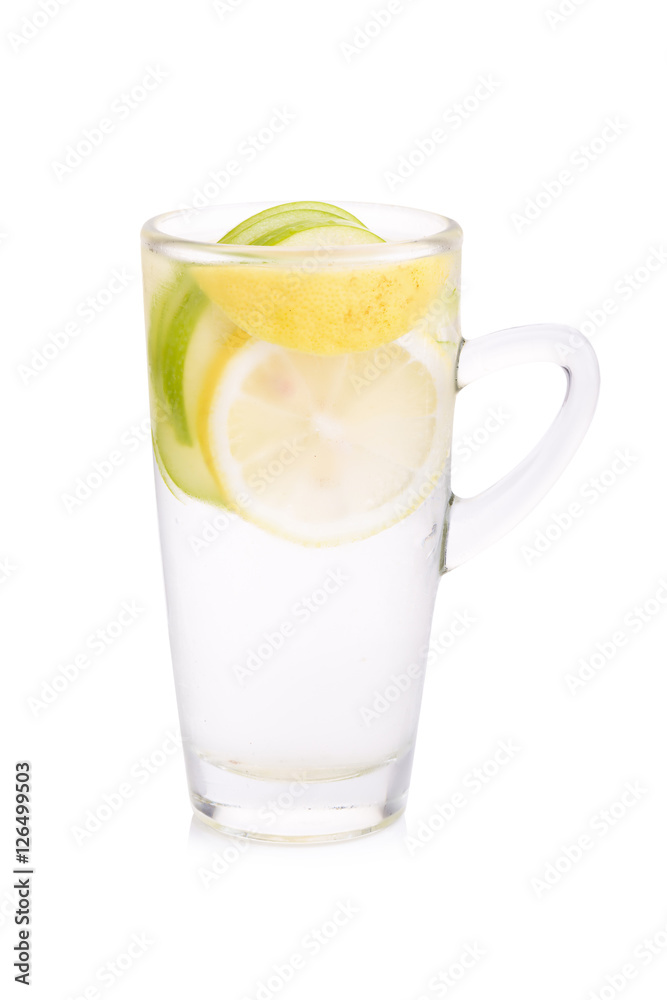 Refreshment with lemon and green apple Refreshment with lemon and green apple