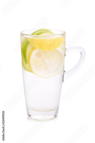 Refreshment with lemon and green apple