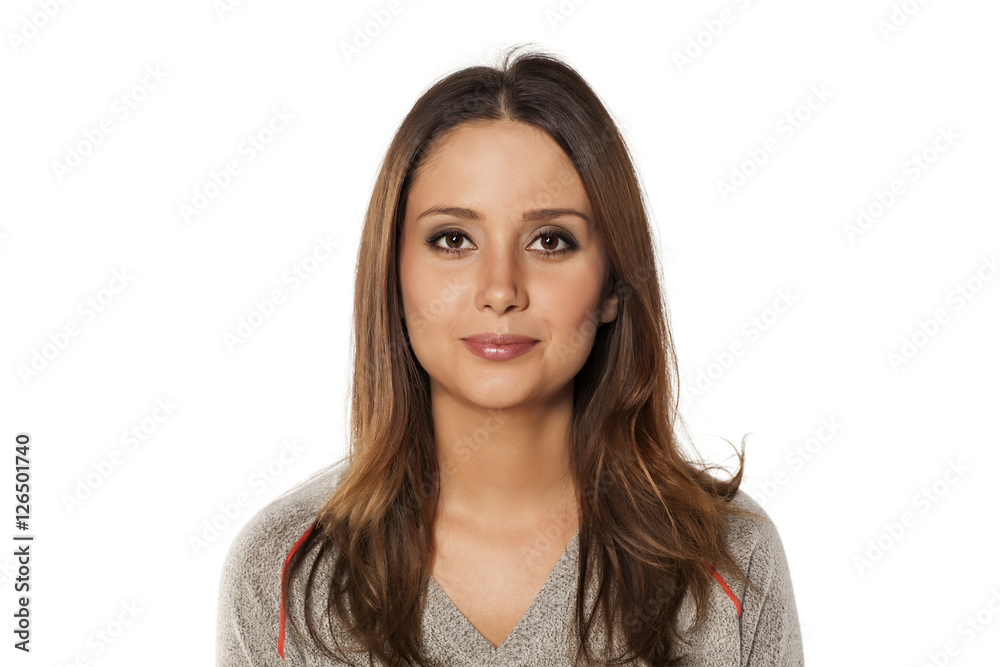 portrait of a young woman with long hair and makeup portrait of a young woman with long hair and makeup