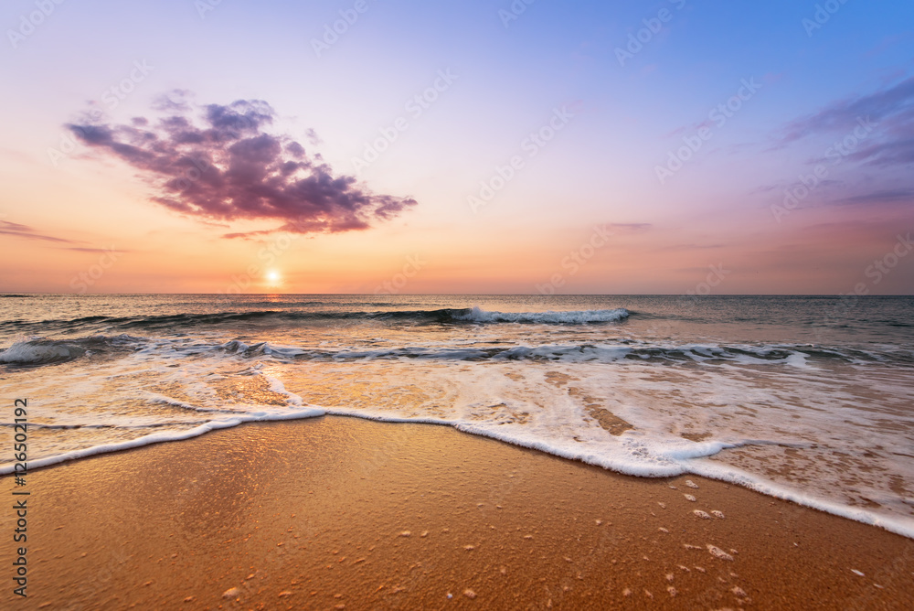 ocean on sunrise. Nature composition.