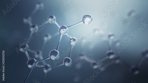 3d illustration of molecule model. Science background with molecules