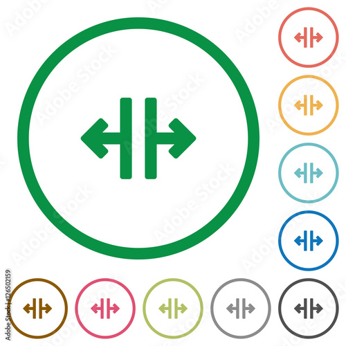 Vertical split flat icons with outlines