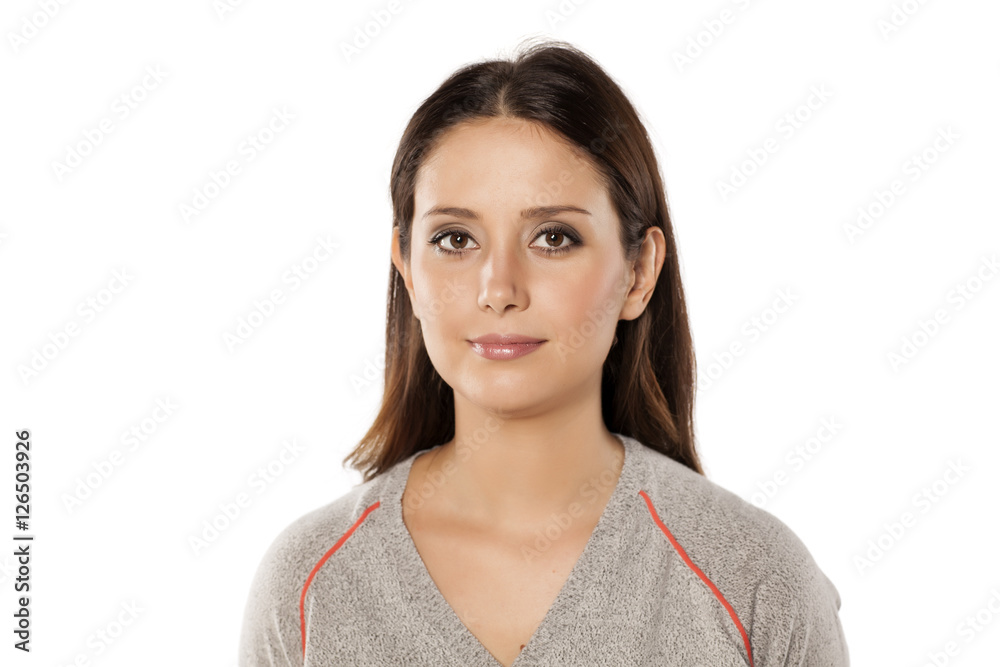 portrait of a young woman with long hair and makeup portrait of a young woman with long hair and makeup