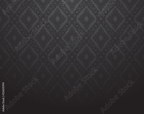 Line Thai, black color tradition seamless pattern background