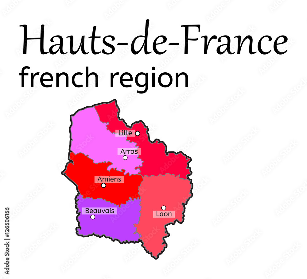 Hauts-de-France french region map