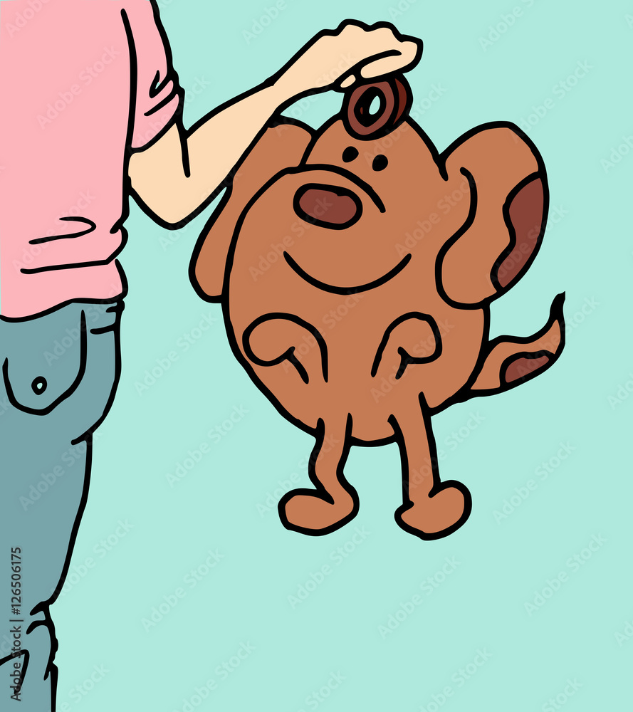 Hind bedelt om koekje bij baasje