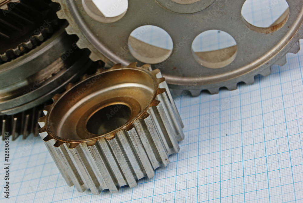 Two gears on graph paper Two gears on graph paper
