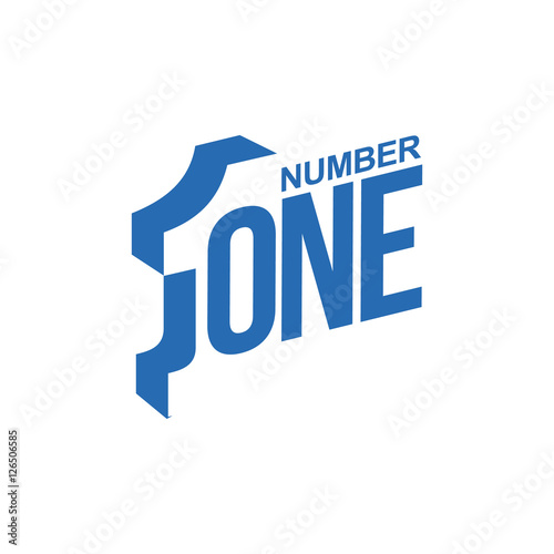 blue and white number one diagonal logo template, vector illustrations isolated on white background. Graphic logo with diagonal logo with number one