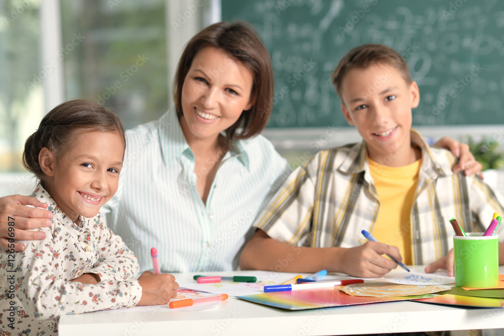 children at school in the classroom children at school in the classroom