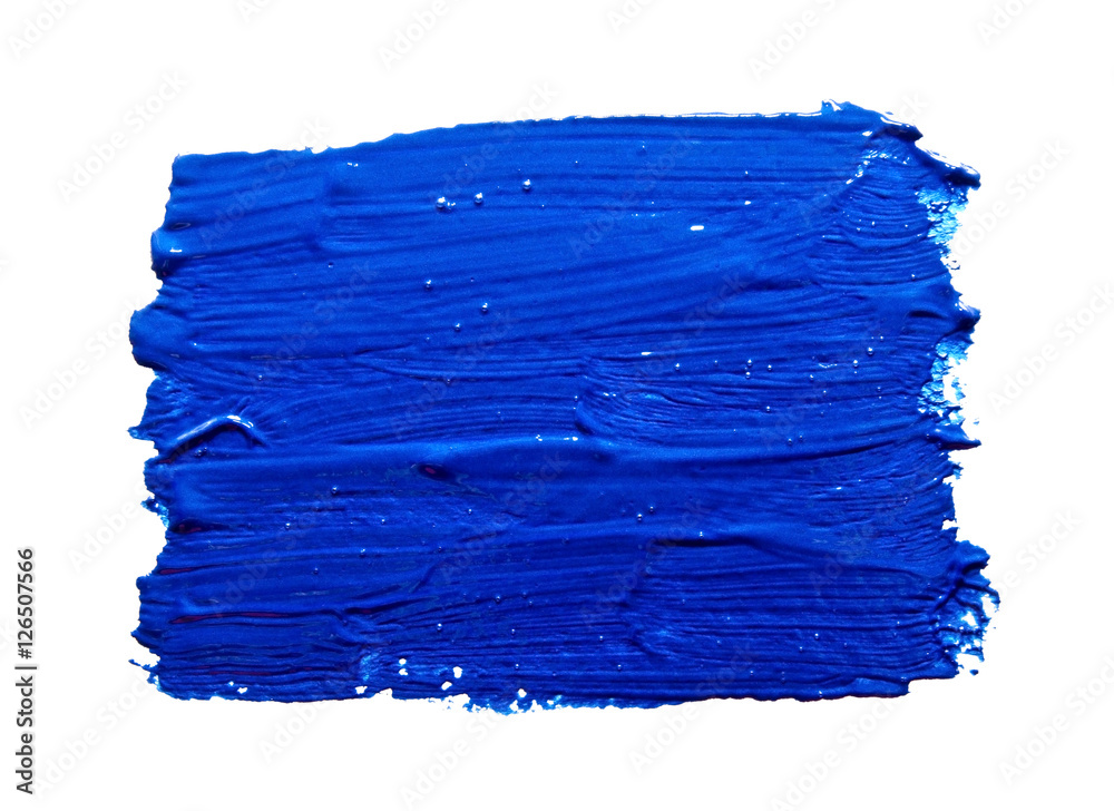 Blue strokes of the paint brush isolated