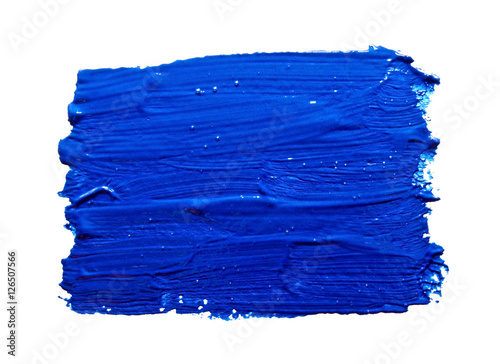 Blue strokes of the paint brush isolated