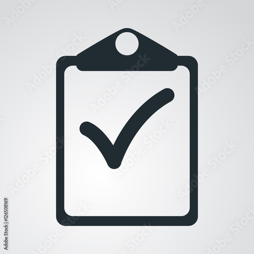 Icono plano clipboard con validacion en fondo degradado