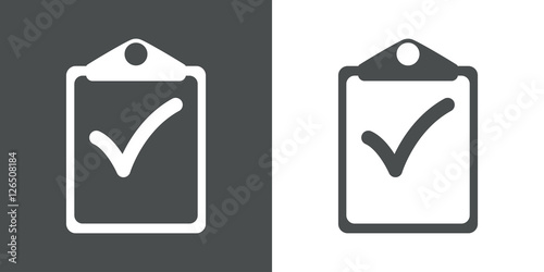 Icono plano clipboard con validacion gris
