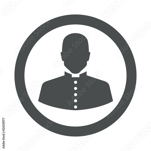 Obraz na płótnie Icono plano silueta sacerdote en circulo color gris