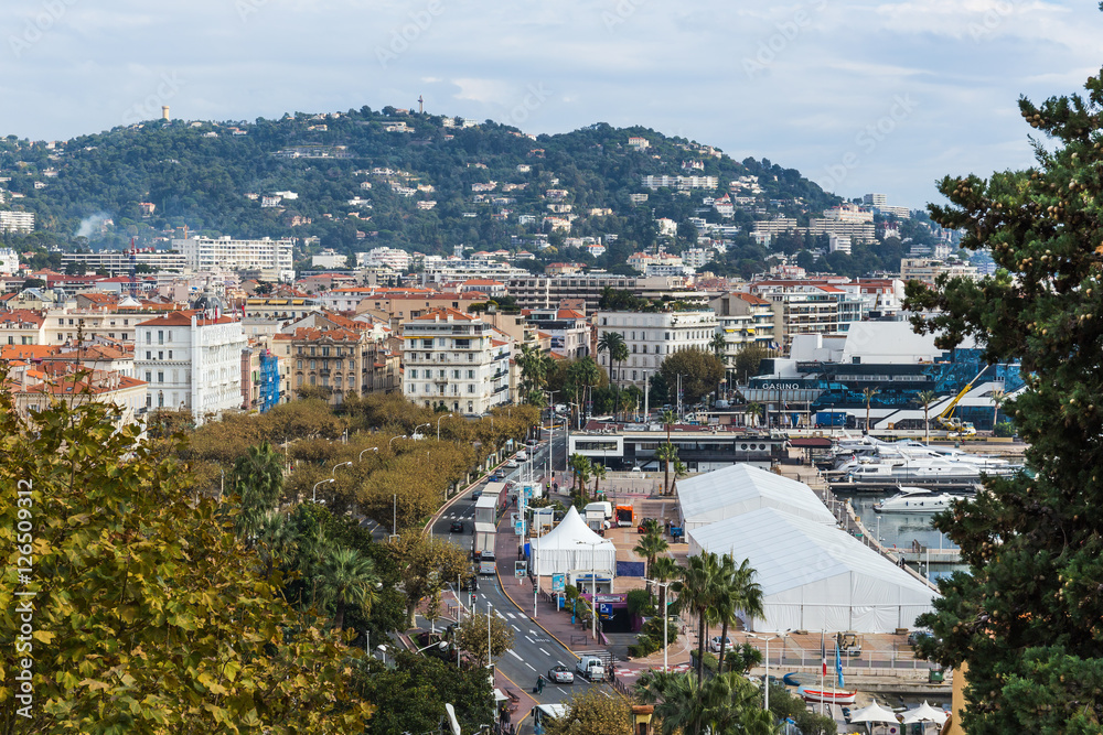 Panoramic view of Cannes, France