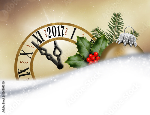 Silvesterhintergrund mit Uhr