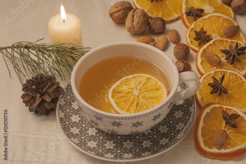 Tea with orange and spices