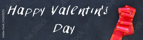 Valentine's Day card with red ribbon 