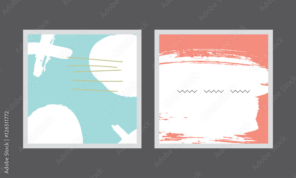 Set creative postcards. Vector illustration. Abstract Card