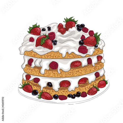 delicious berry bisquit cake