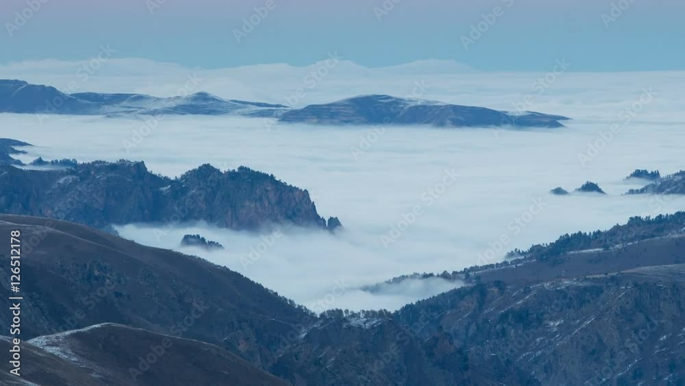 Russia, timelapse. The formation and movements of clouds up to the steep slopes of the mountains of Central Caucasus peaks. Russia, timelapse. The formation and movements of clouds up to the steep slopes of the mountains of Central Caucasus peaks.