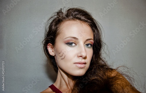 pretty girl with tribal makeup
