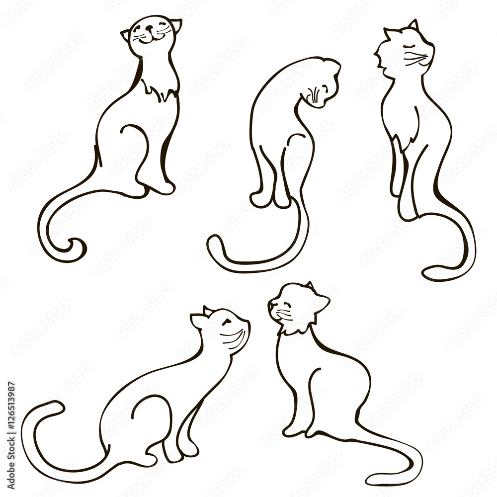 Obraz premium Cats collection - vector set