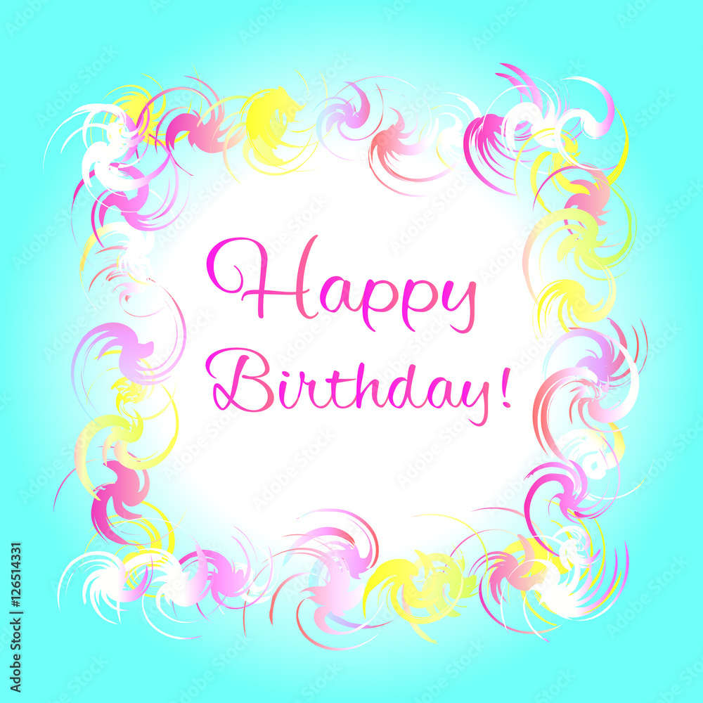 Happy birthday light blue greeting card Happy birthday light blue greeting card
