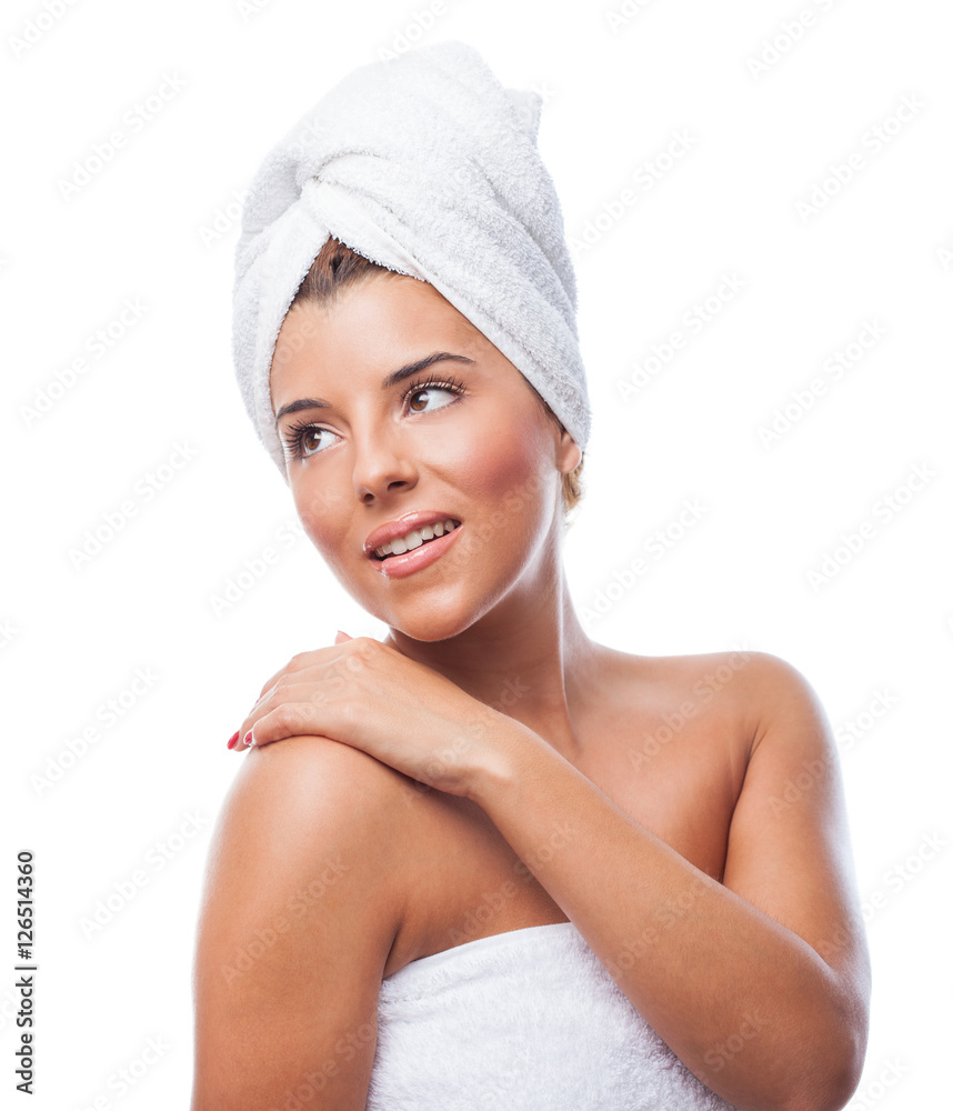 Portrait of a beautiful woman after a bath Portrait of a beautiful woman after a bath