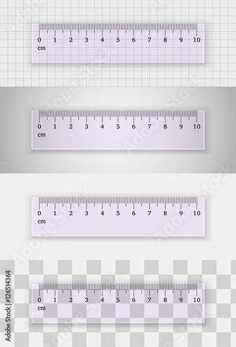 Transparent plastic ruler 10 centimeters