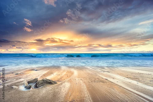 Obraz Zachód słońca na plaży