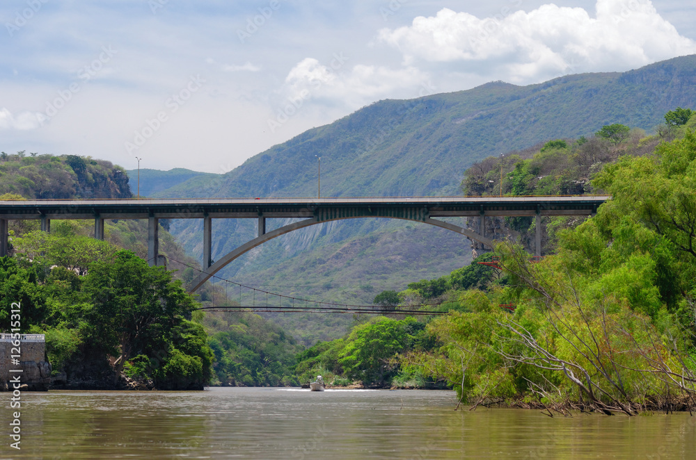 Concrete arch bridge. Mexico. Concrete arch bridge. Mexico.