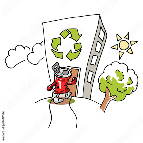 Recycling van afval en blik
