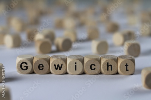 Foto Gewicht - Holzwürfel mit Buchstaben