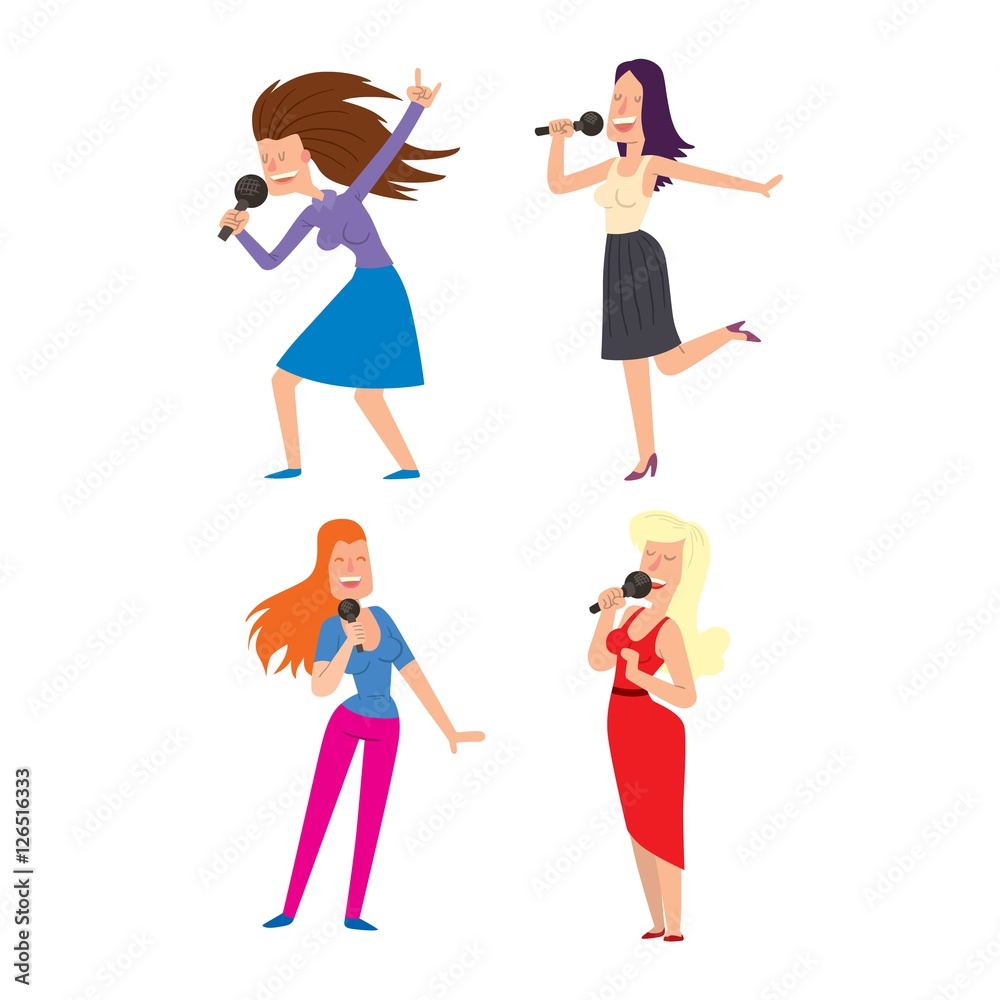 Singing people vector character Singing people vector character