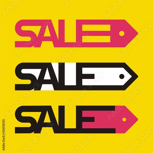 Sale tag icons. Set of three price templates. Vector illustration