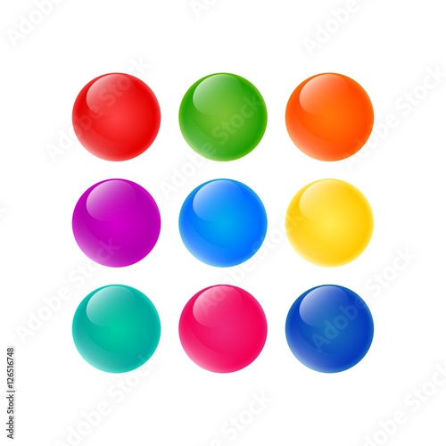 set of the colorful bubbles