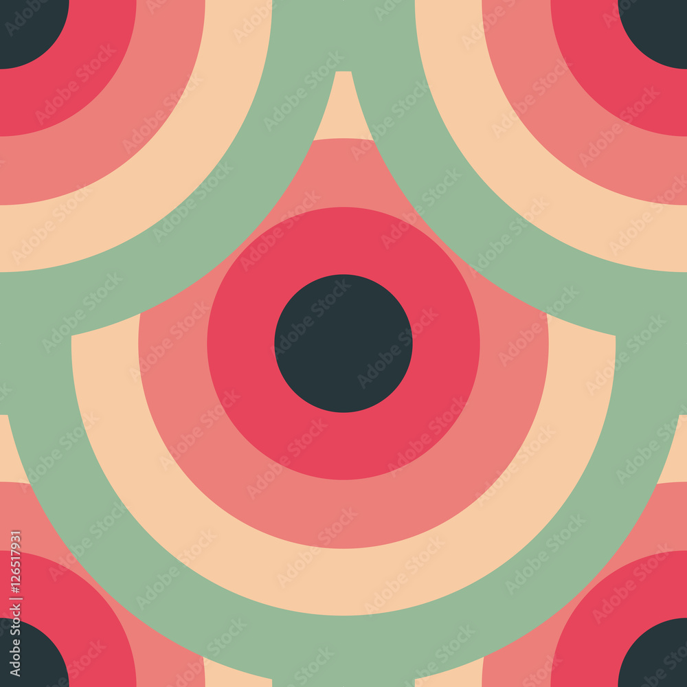 Circles seamless pattern abstract background with concentric circles of pink, red, green and black colors. Colorful bright vector background. Circles seamless pattern abstract background with concentric circles of pink, red, green and black colors. Colorful bright vector background.
