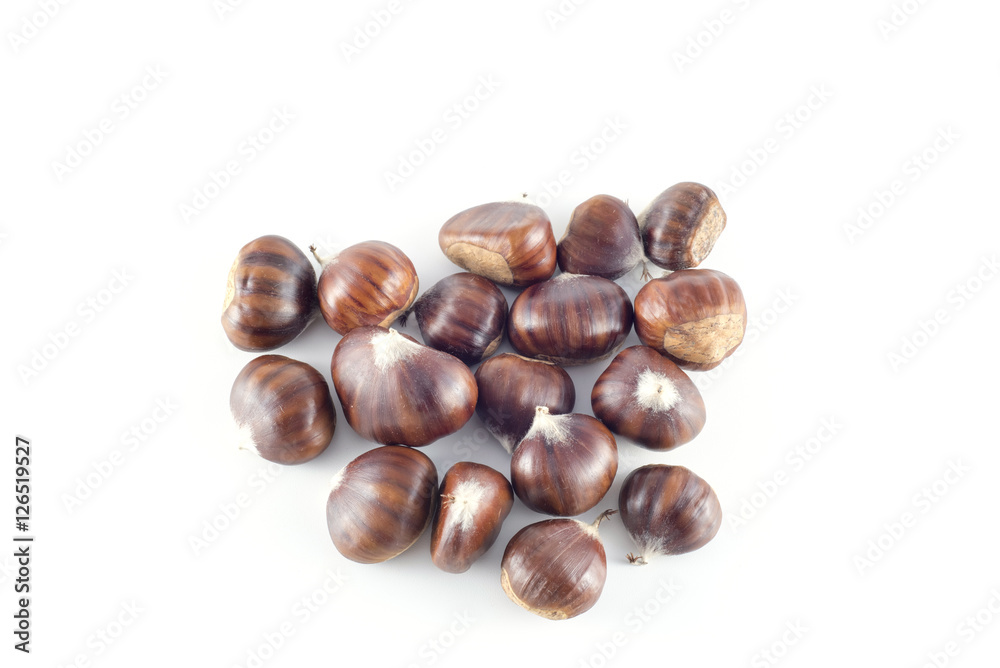 Obraz premium Chestnut (marrons) on white background
