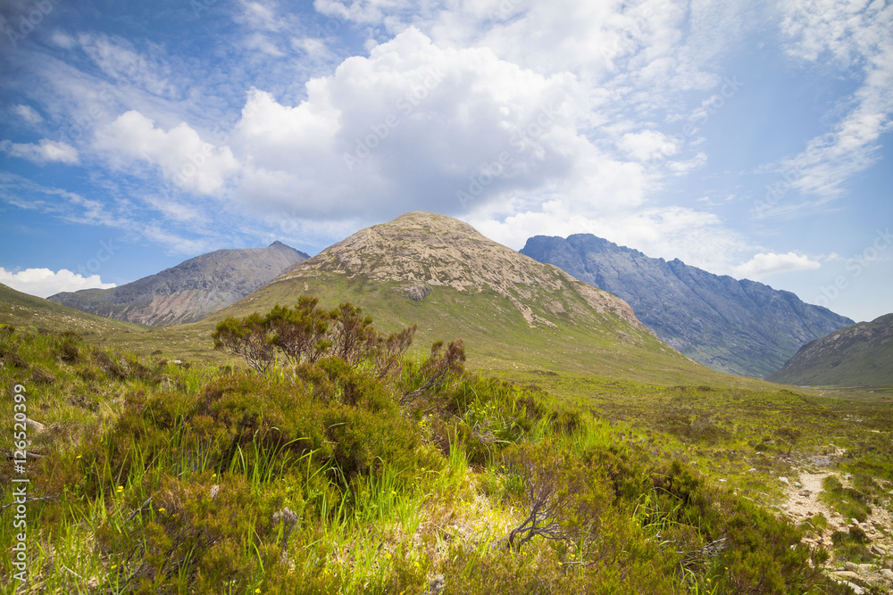 Blick auf die Cullin Berge, Isle of Skye, Schottland