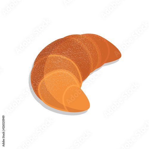 Croissant vector food isolated on white background. Fresh croissant French breakfast icon.