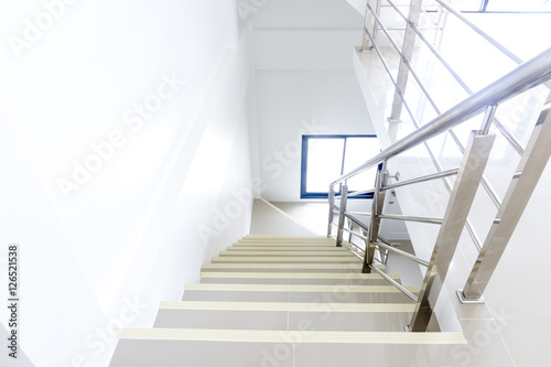 architecture home interior design staircase stainless steel handrails © kasipat