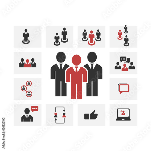 people icon , businesspeople ,  social work group team , vector