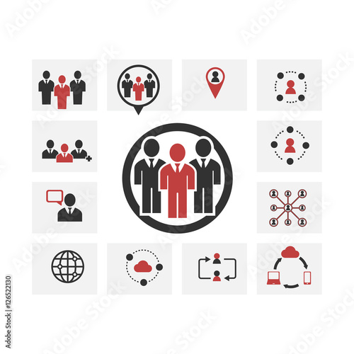 people icon , businesspeople ,  social work group team , vector