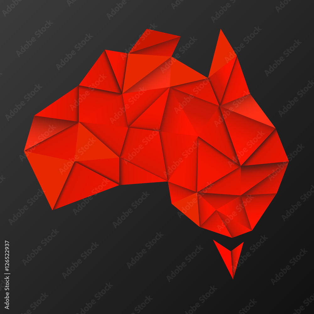 Australia map in geometric polygonal style. Vector Australia map in geometric polygonal style. Vector