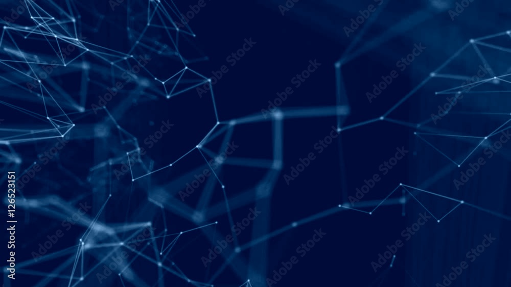 Plexus abstract technology and engineering background with original organic motion